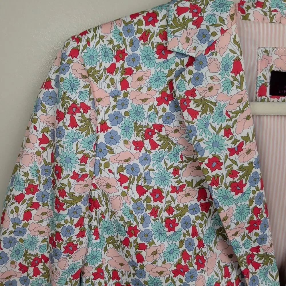 J CREW Liberty Fabrics Multicolored Floral Print Blazer One Button Women's 6 - Picture 3 of 6